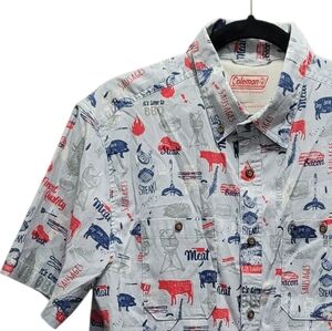 Coleman The Outdoor Company Short Sleeve Button-up Grilling Meat Butcher - L